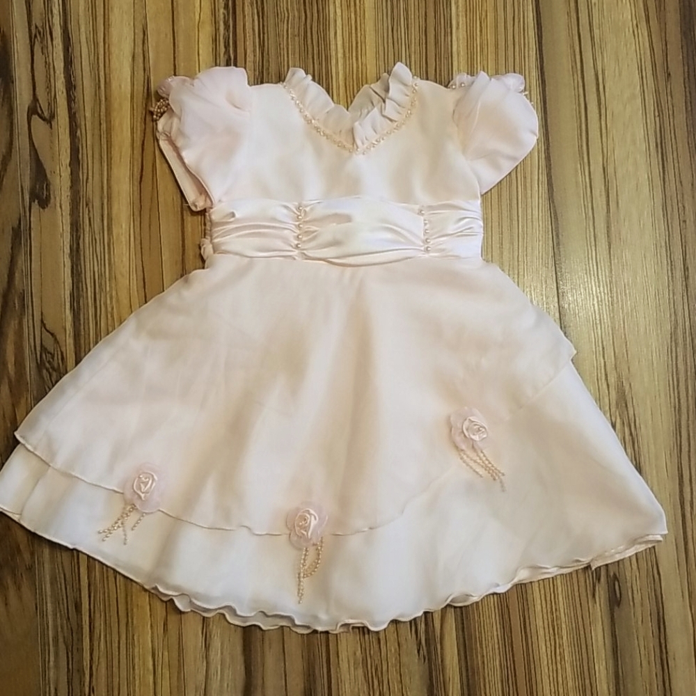 Baby Girl Party Flower Girl Dress Sz 12-18 EUC